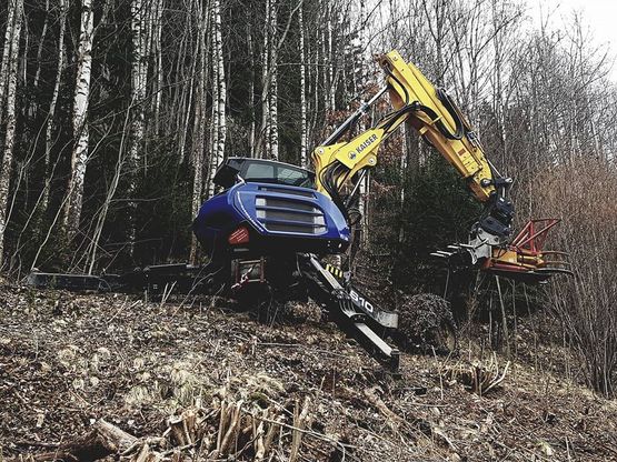 Schreitbagger im Einsatz